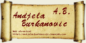 Anđela Burkanović vizit kartica